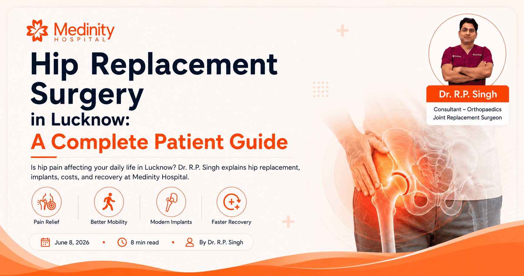 Hip replacement surgery in Lucknow - Complete patient guide by Dr. R.P. Singh at Medinity Hospital